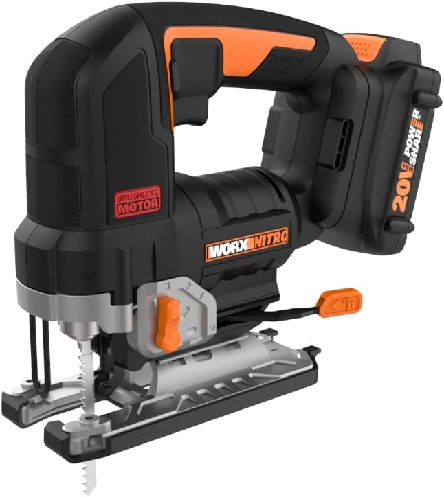 Worx NITRO 20V Power Share Cordless Jigsaw with Brushless Motor - WX542L (Battery & Charger Included)