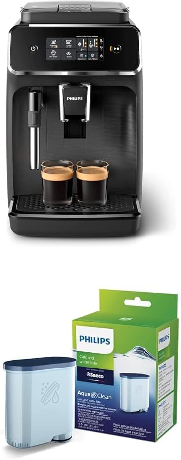 PHILIPS 2200 Series Fully Automatic Espresso Machine & PHILIPS AquaClean Original Calc and Water Filter, No Descaling up to 5,000 cups, Reduces Formation of Limescale, 2 AquaClean Filters, (CA6903/22)