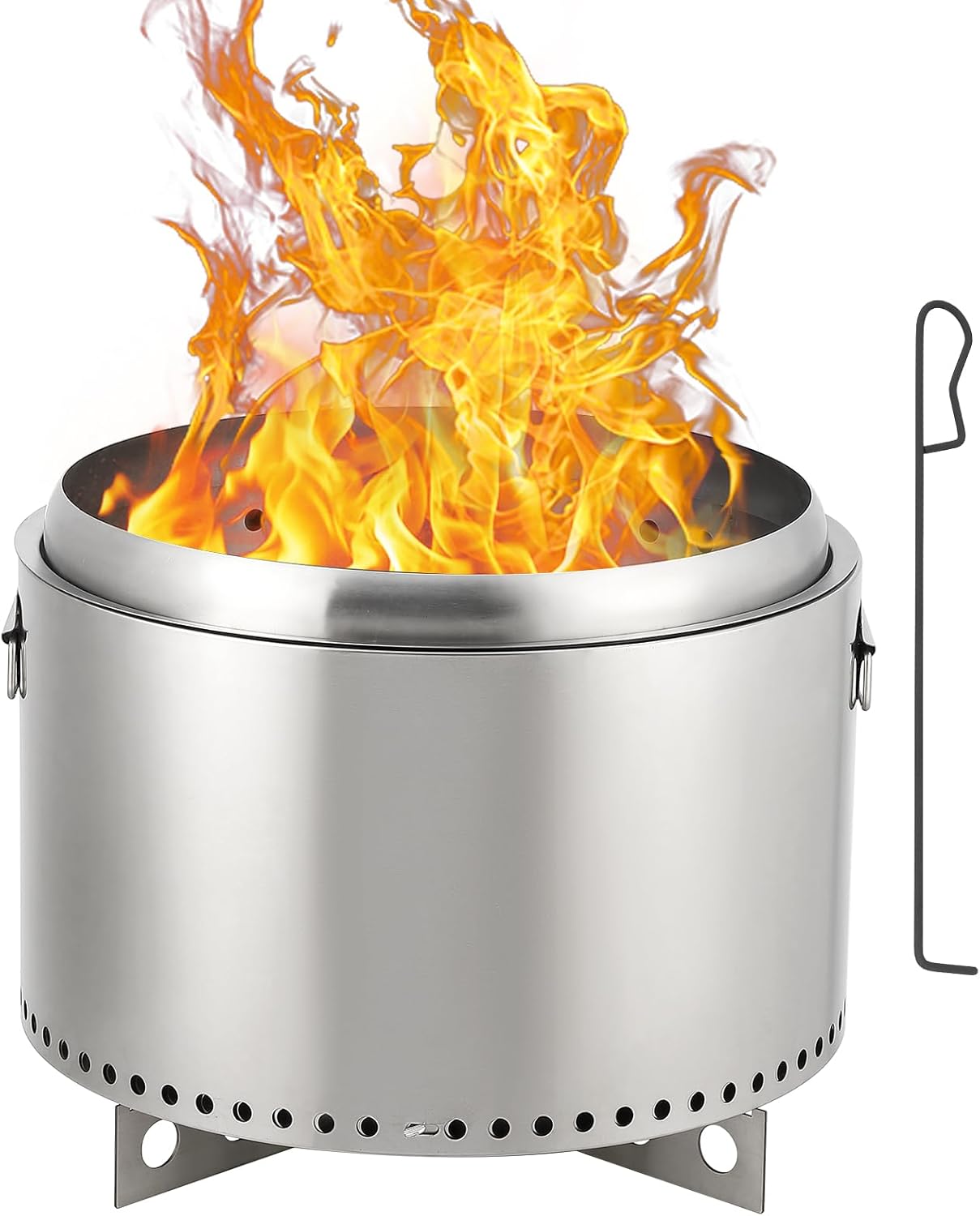 Portable Outdoor Fire Pit,Stainless Steel Wood Burning Fireplace for Camping, Outside, Bonfire