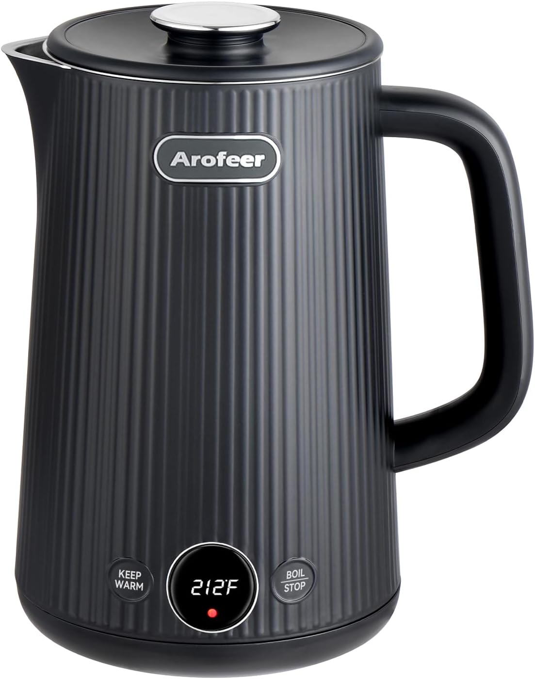 Arofeerยฎ 1.7L(57oz) Large Electric Kettle Temperature Control, 7+Cups Electric Tea Kettle for Coffee&Tea, 2 quarts Big Hot Water Kettle Electric with,1200W,Keep Warm-Black