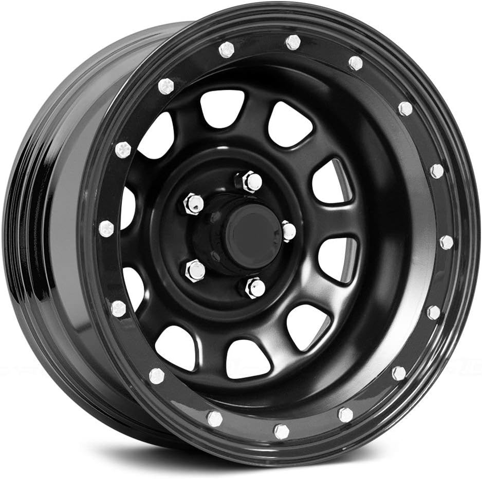 Pro Comp 252 Series Steel Custom Wheel - 15" x 8", -19 Offset, 5x114.3 Bolt Pattern, 83mm Hub - Flat Black Powdercoat Rim Flat Black Powdercoat Rim