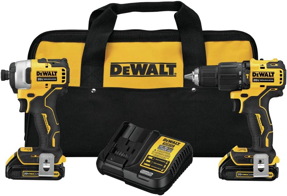 DEWALT ATOMIC 20V MAX* Combo Kit with Hammer Drill & Impact Driver, 2-Tool (DCK279C2)