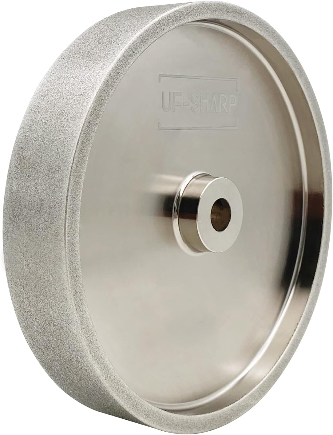 UF-SHARP 8 inch CBN Grinding Wheel 180 Grit, 8" Dia x 1.5" Wide x 5\/8" Bore (Aluminum Body) for Sharpening High Speed Steel Tools、Woodturning Tools (8"x1.5")