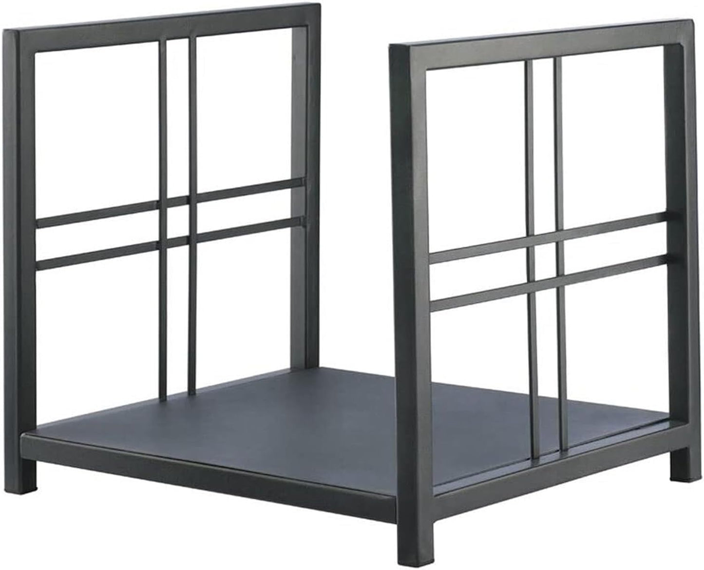 Log Store Firewood Rack Indoor & Outdoor Metal Fireplace Wood Holder With Tools, Black Steel