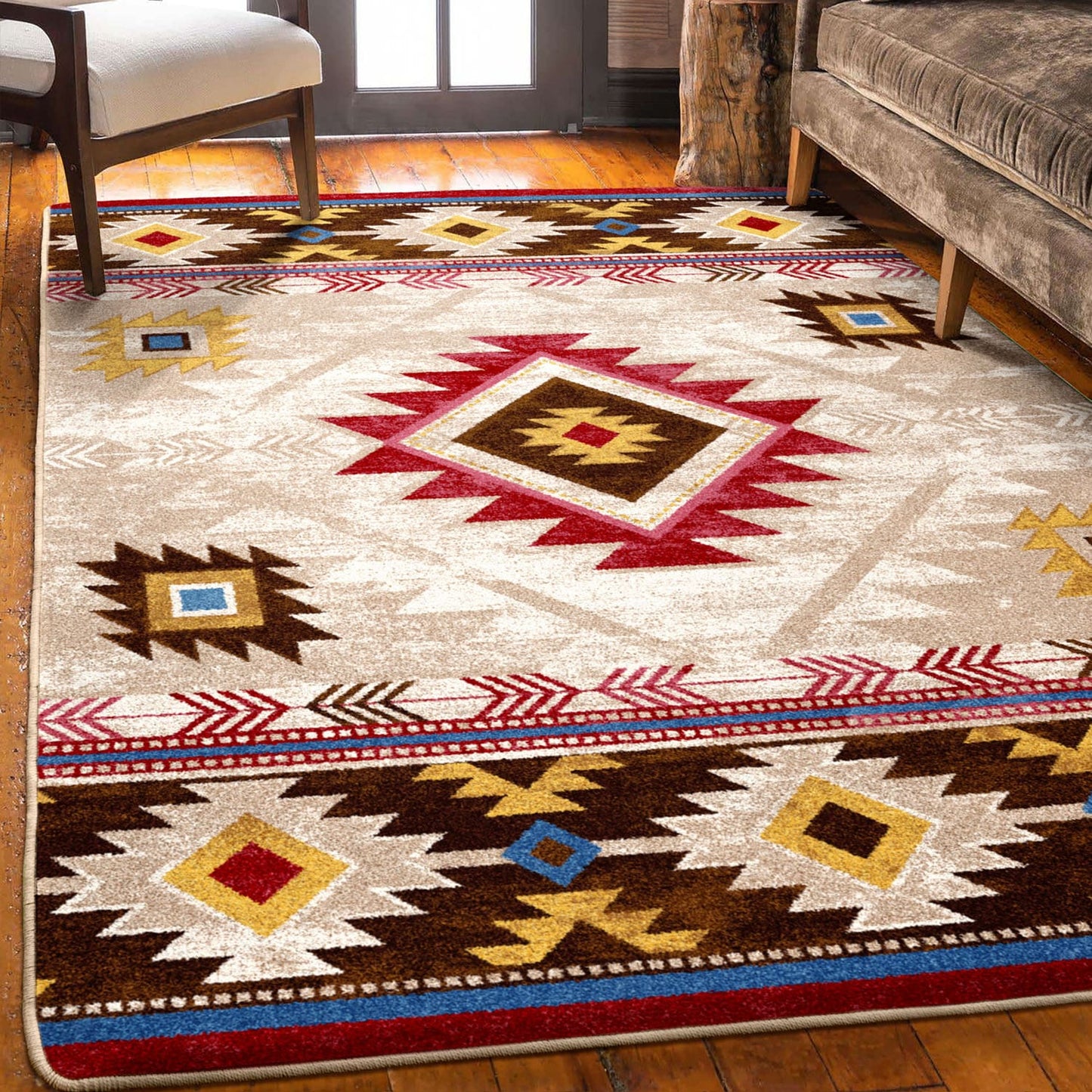 American Dakota 5 x 8 (ft) Tufted Natural Rectangular Indoor Southwestern Area rug