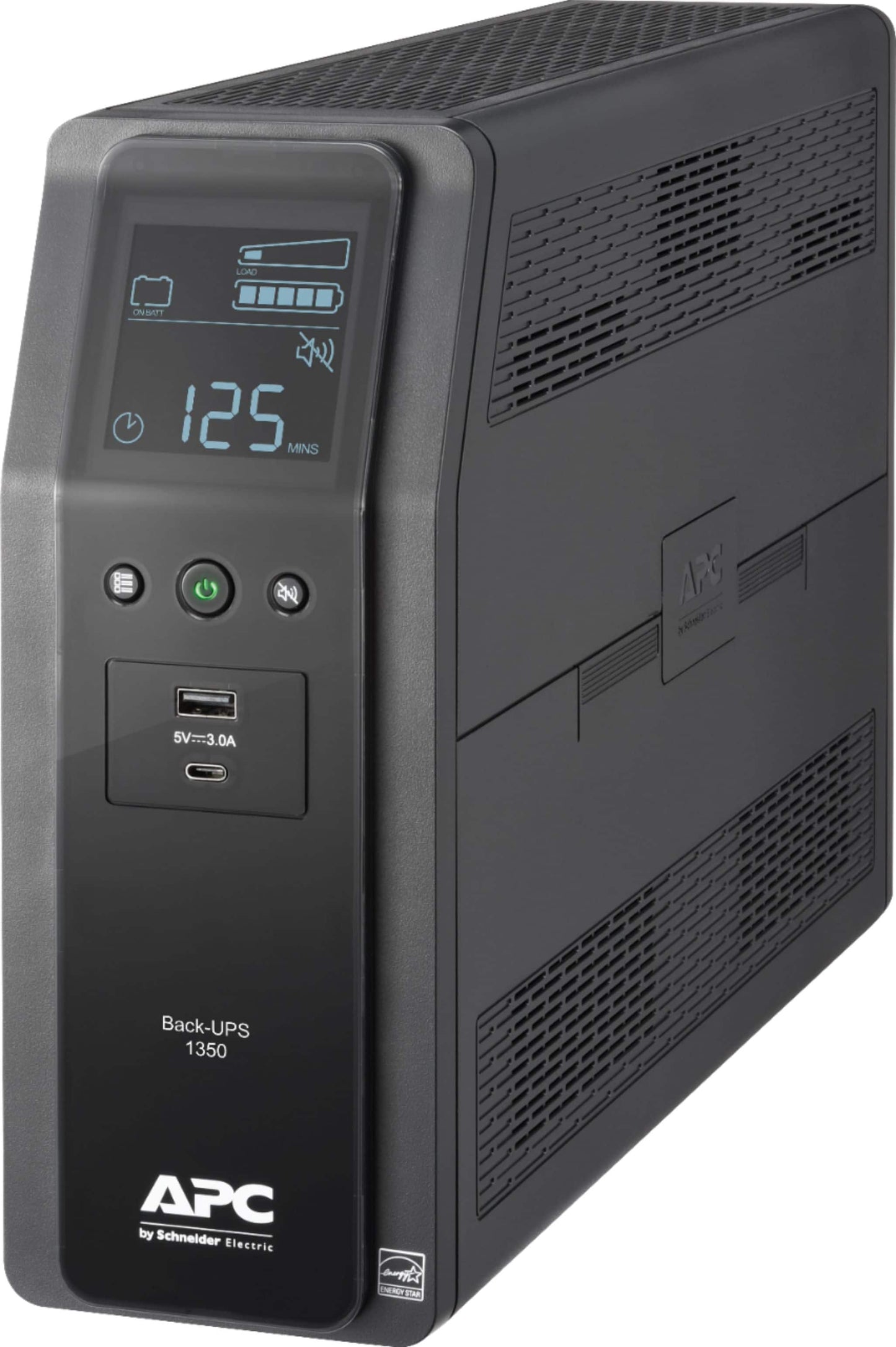 APC - Back-UPS Pro BN 1350VA, 10 Outlets, 2 USB Charging Ports, AVR, LCD Interface - Black