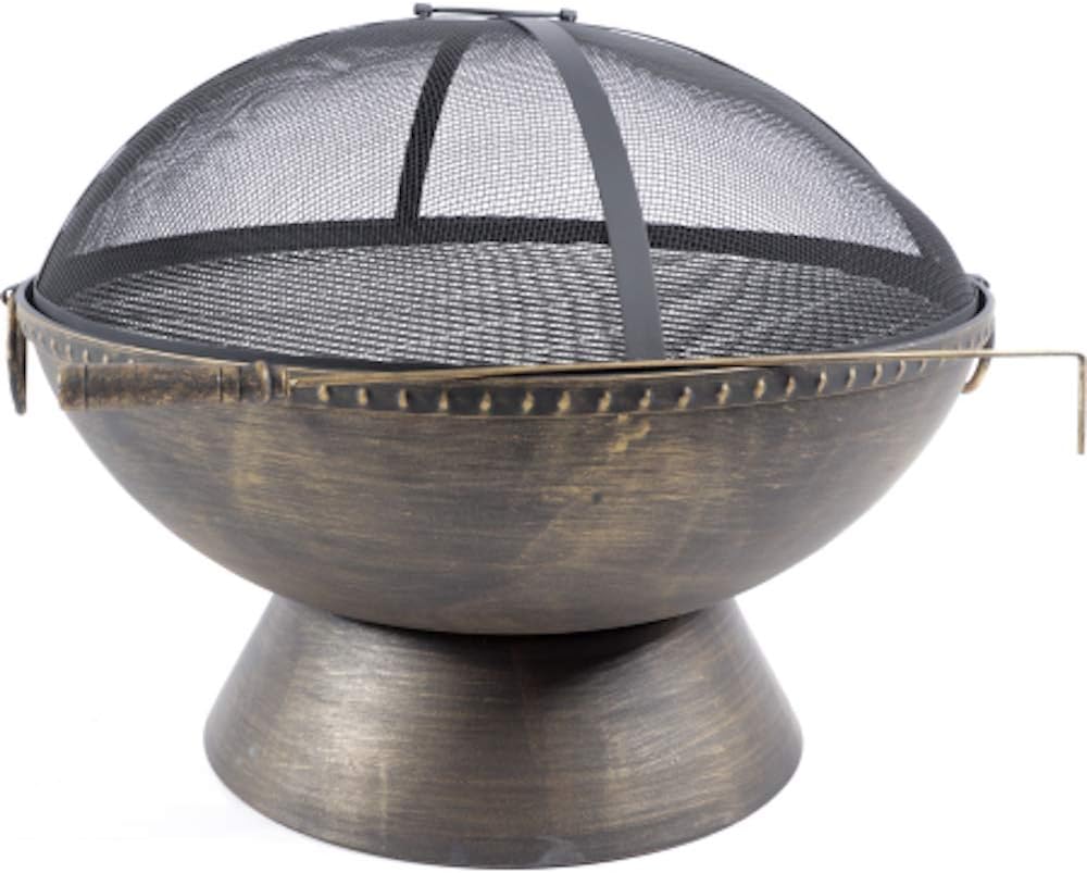 T70 HR30701AA 30 inch W Flint Fire Pit 24 inch H, Bowl 30 inch W, Steel, Antique Bronze