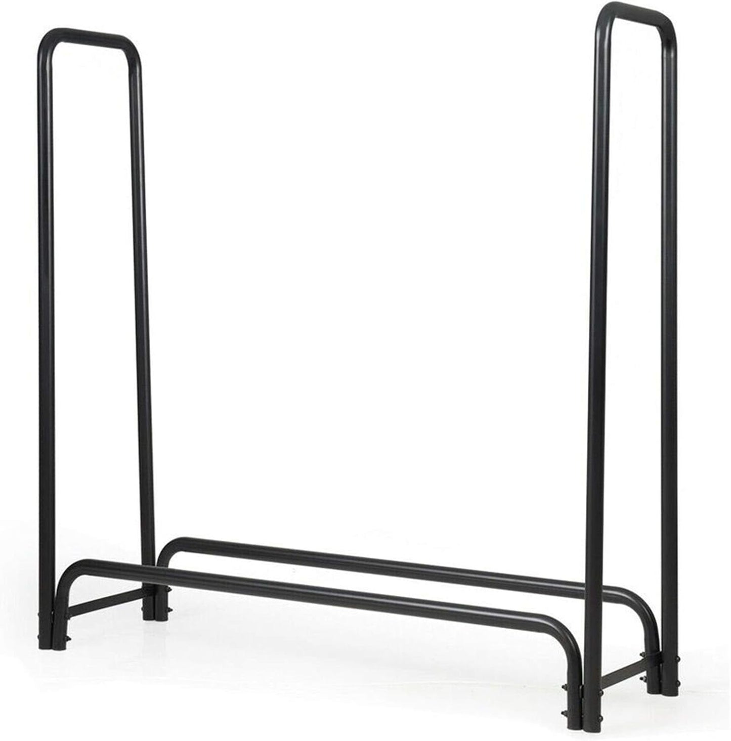 4ft Firewood Rack Outdoor Log Holder - Large Wood Stacker for Patio Deck Fireside, Heavy Duty Metal Wood Pile Shelf(