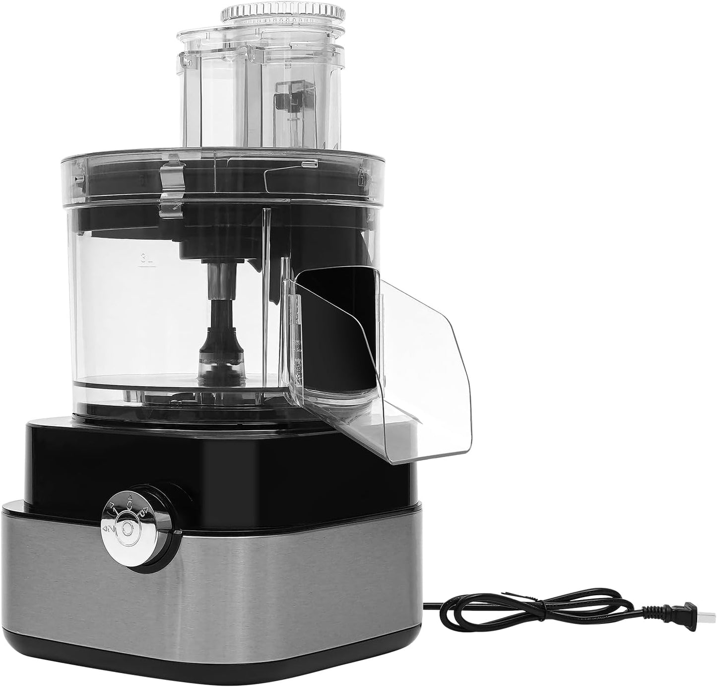 Commercial Food Processor, 600W Electric Vegetable Dicer Chopper, 5 in 1 Professional Veggie Shredder Multifunctional Meat Grinder Blender with 4 Stainless Steel Blades for Mincing, Dicing, Shredding