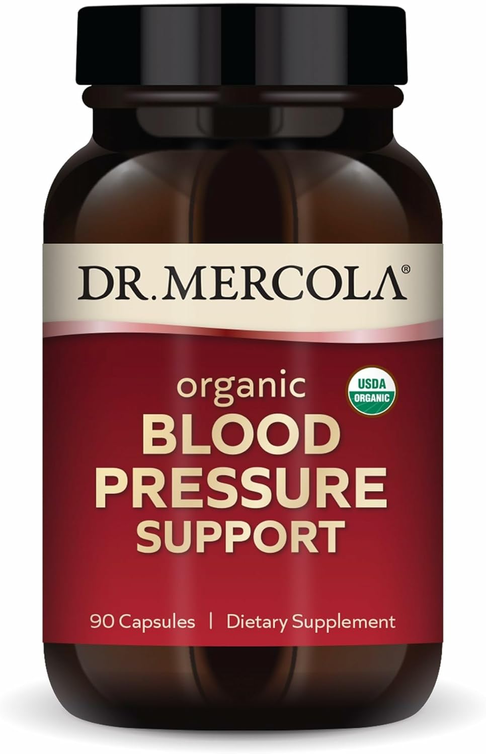 Dr. Mercola Organic Blood Pressure Support - Supports Healthy Circulation - High-Potency Grape Seed Extract - Non-GMO & Soy-Free - 90 Capsules (90 Servings)