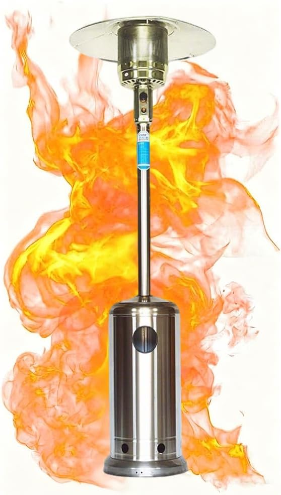 45000 BTU Outside Heaters for Your Patio,Double-Layer Stainless Steel Burner and Safety Protection Syst,3 Power Settings,Outdoor Patio Heater for Home and Commercial