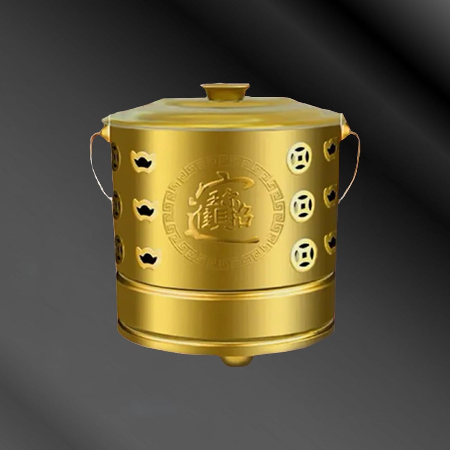 Fire Pit Metal Incinerator Furnace Stainless Steel Incinerator Burn Barrel with Ventilation Hole Design Paper Basin Incinerator with Combustion Rack Outdoor Fire Pit with Carrying Handle.(Gold,46x47.5