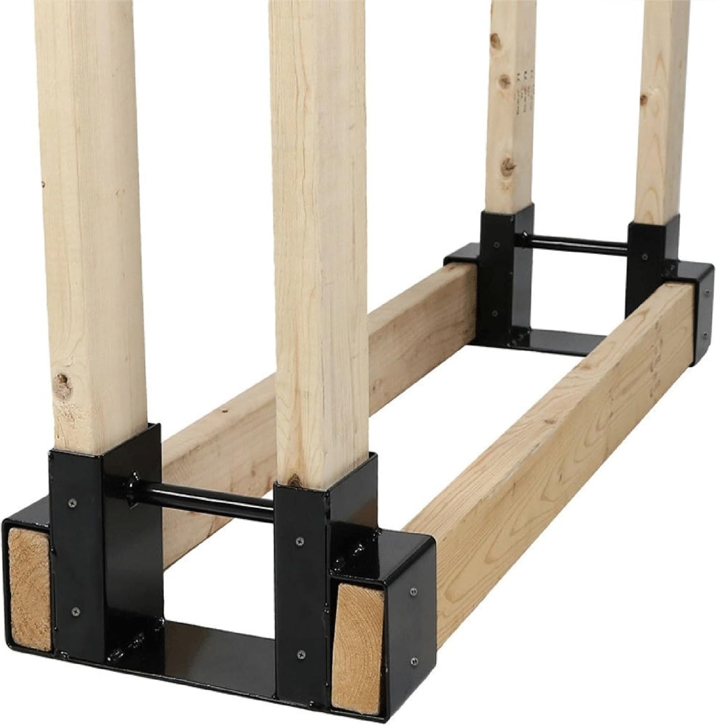 Outdoor Firewood Log Rack Bracket Kit, Fireplace Wood Storage Holder - Adjustable to Any Length (2-Bracket Kit)