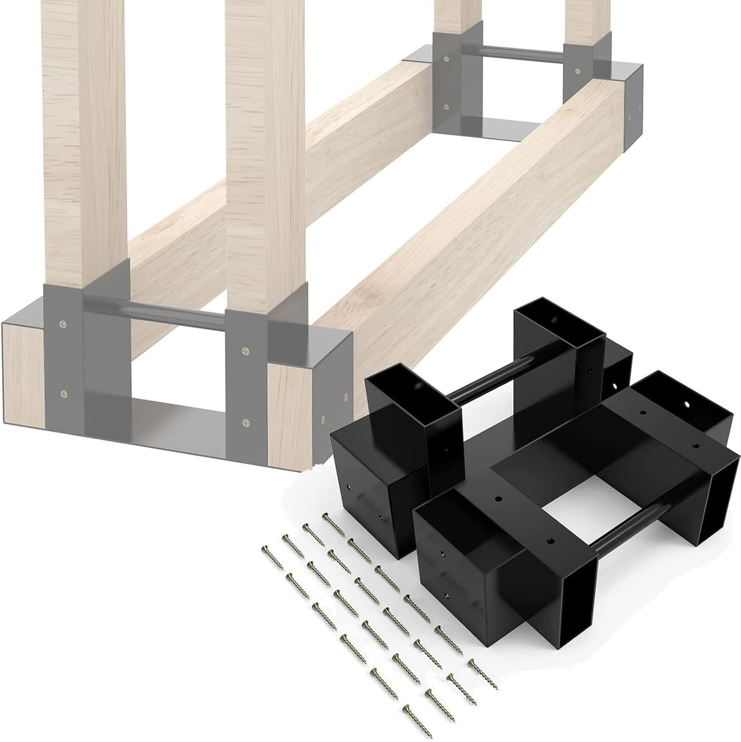 GMWXJKKL Firewood Rack Brackets 2 Pack \u2013 Adjustable DIY Log Holders For Indoor & Outdoor Fireplace, Garage, Patio
