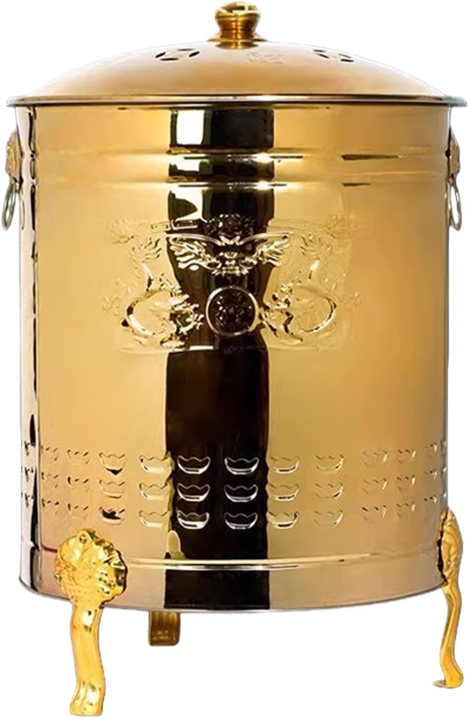 Incinerator, Galvanized Trash can, Burn Pits for Backyard, Including Grid Frame, Fire Hook, Liner, for Leaves, Trash, Camping(40cm\/15in)