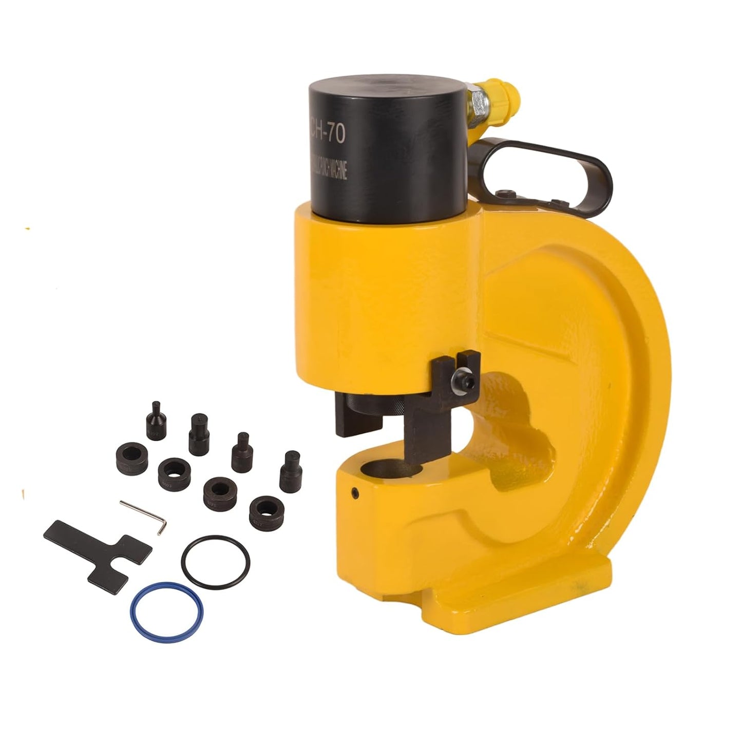 35T CH-70 Hydraulic Hole Punching Tool Hole Digger Force Puncher, 3/8",1/2",5/8",3/4" Pumcher Apertures, Smooth Hole Puncher Hole Digger for Iron Plate Copper Bar Aluminum Stainless Steel