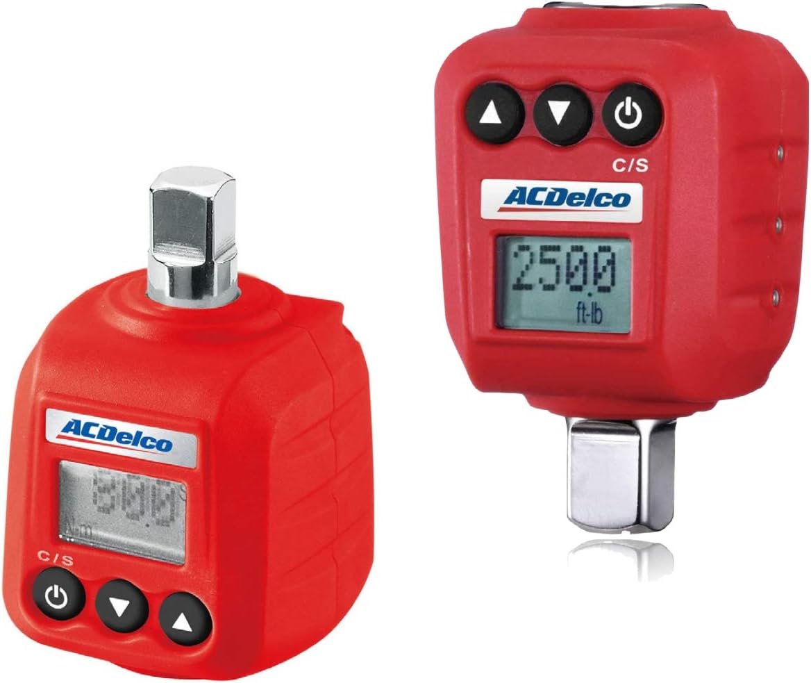 ACDelco ARM602-34A 3/8” & ½” Heavy Duty Digital Torque Adapter Combo Kit with Buzzer and LED Flash Notification – ISO 6789 Standards with Certificate of Calibration