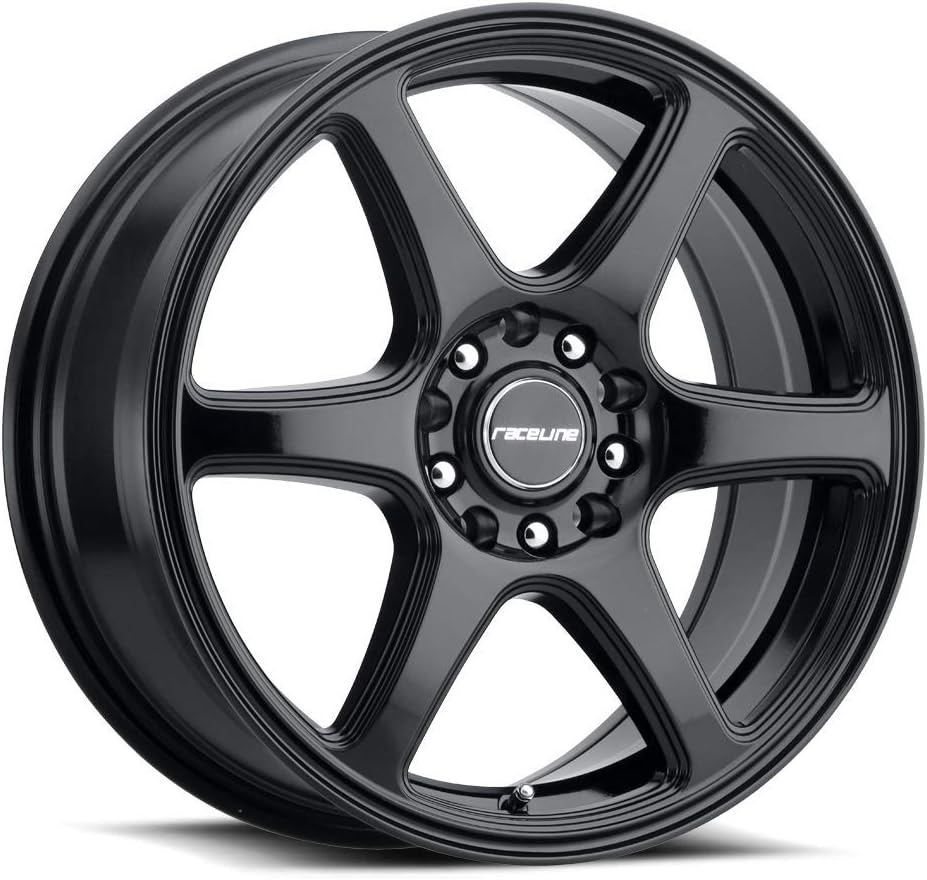 Raceline Wheels 146B MATRIX Wheel Black 17X7.5"5X100\/5X114.3 Bolt Pattern +40mm Offset\/(5.82"B\/S) 6 Spoke Aluminum Passenger Car Wheels, Full Size Replacement Black Car Rims