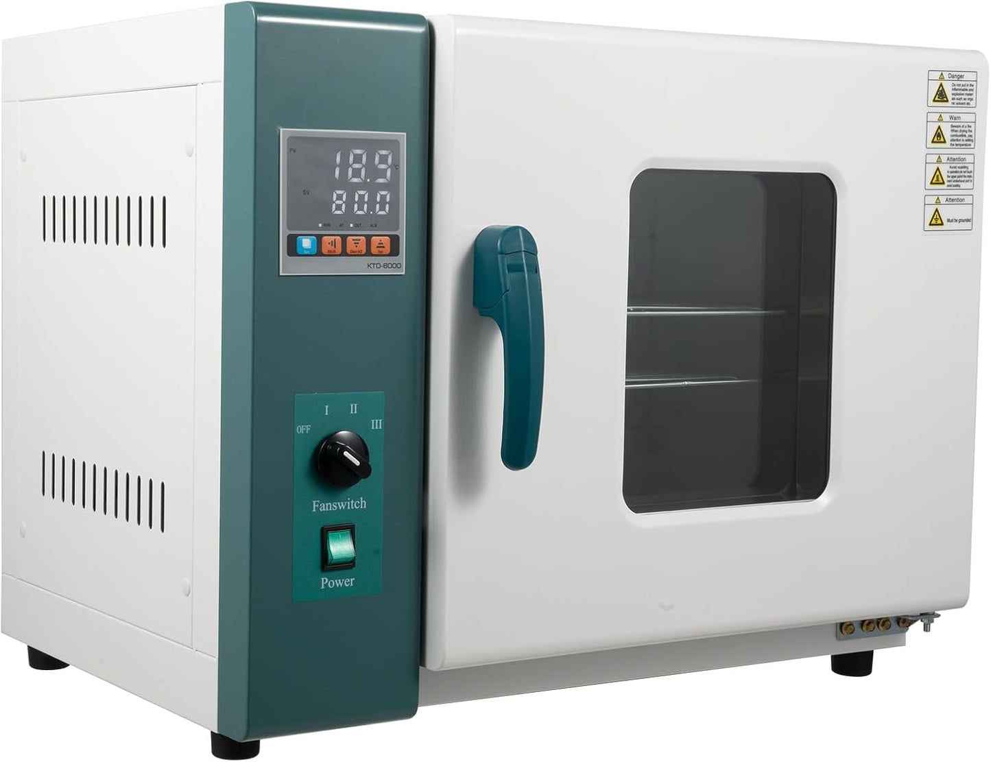 110V 1000W Digital Forced Air Convection Drying Oven Industrial Lab Heat Drying Temperature Control maximum of 572°F Control Fan (13.38 * 13.38 * 13.78in Chamber)