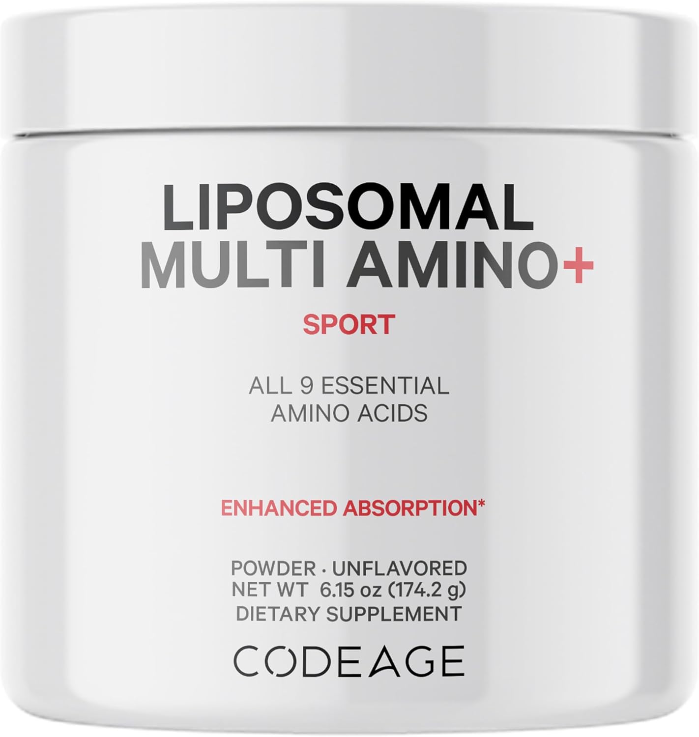 Codeage Liposomal Multi Amino Powder Supplement - BCAA & EAA Supplement All 9 Essential Amino Acids, Branched-Chain Amino Acid, Pre & Post Workout, Unflavored, Liposomal Delivery, Non-GMO, 6.15 oz
