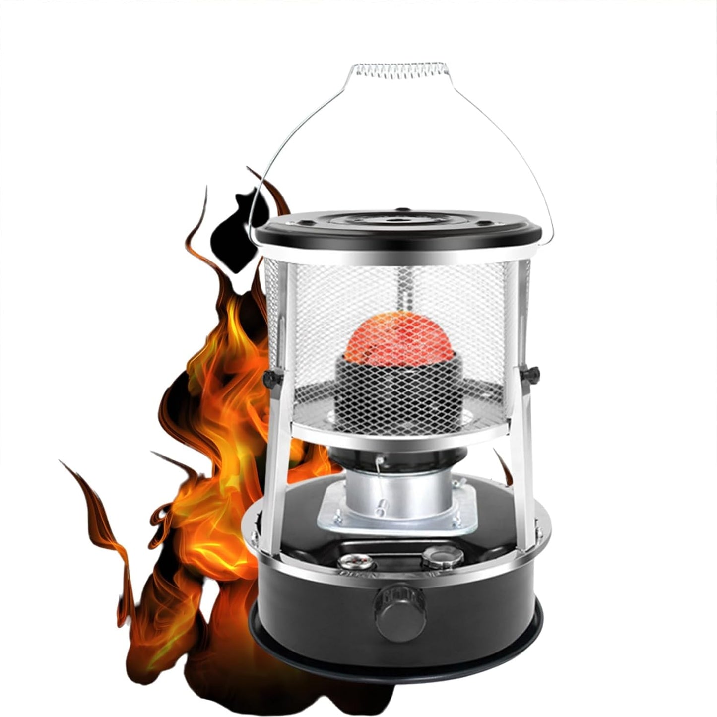 High-efficiency Indoor Kerosene Heater 9000 Btu Indoor/outdoor Dual-use Kerosene Stove Suitable for Home, Garage, Basement, and Camping(Black)