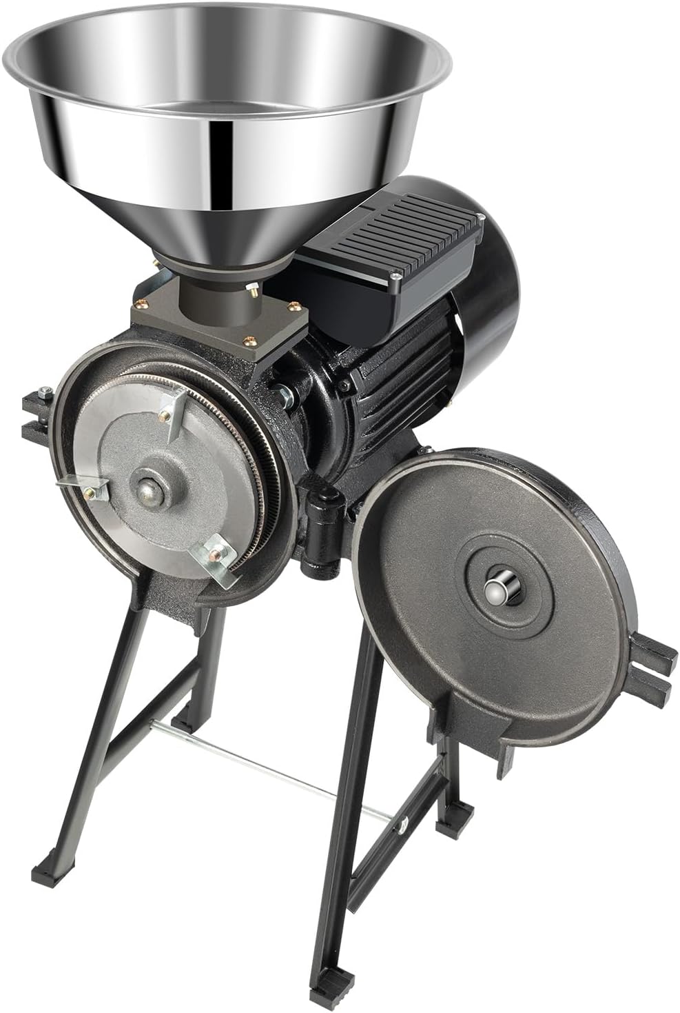 1500W Pellet Mill Electric Grain Mill Professional Food Grinding Machine 1400r\/m, Efficiency & Fast, Corn Rice Bean Spice Grinder Feed Mill w\/Stainless Steel Funnel & Capacitor Box (Style 1)