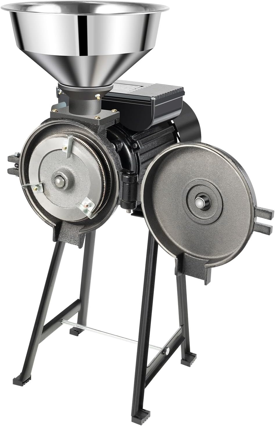 3000W Electric Mill Grinder with Funnel Flour Grain Wet & Dry Cereals Grinder Machine 110V 1Cereal Wheat Feed Machine Commercial Electric Feed Mill Dry Grinder