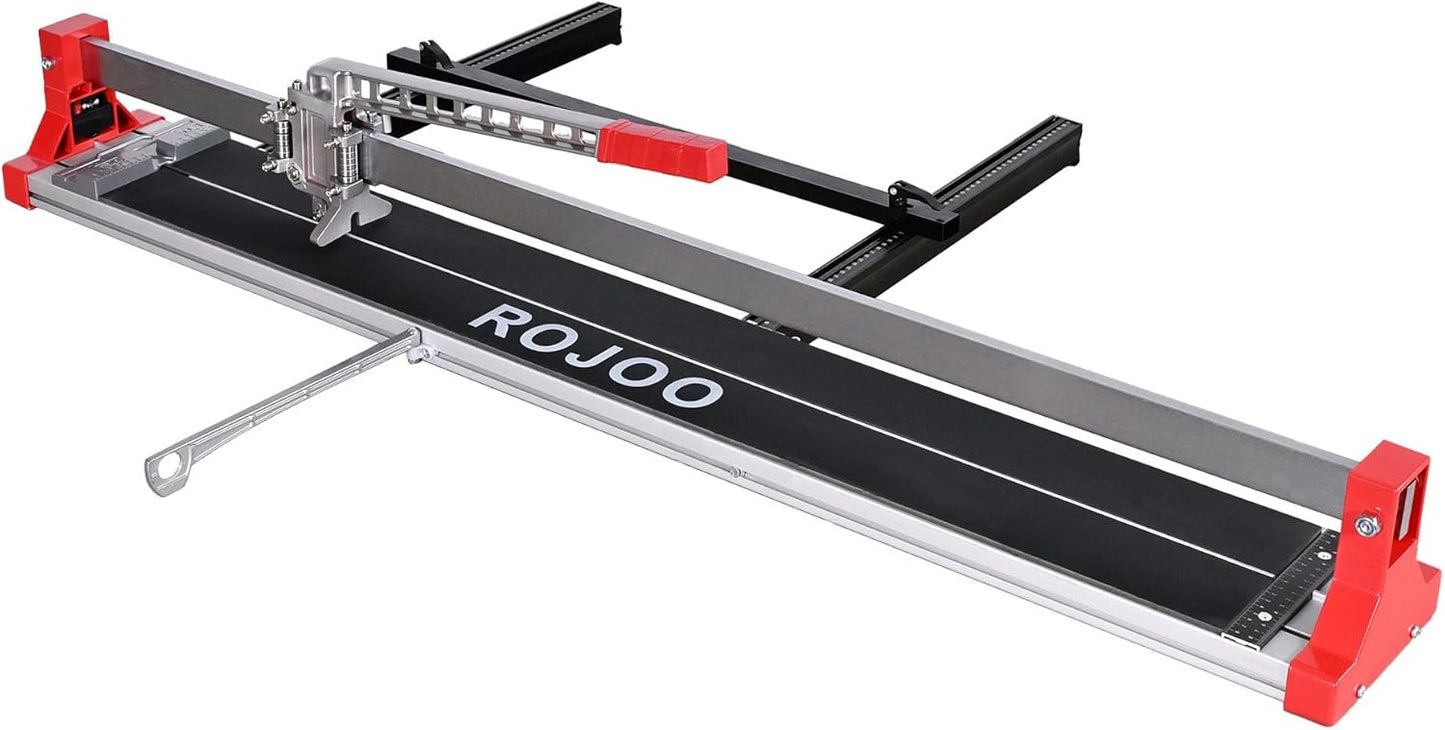48inch Manual Tile Cutting Machine Wide Aluminum Bottom Plate Single Slide Rail Adjustable Ceramic Porcelain Floor Tile Cutter Heavy Duty 1200mm