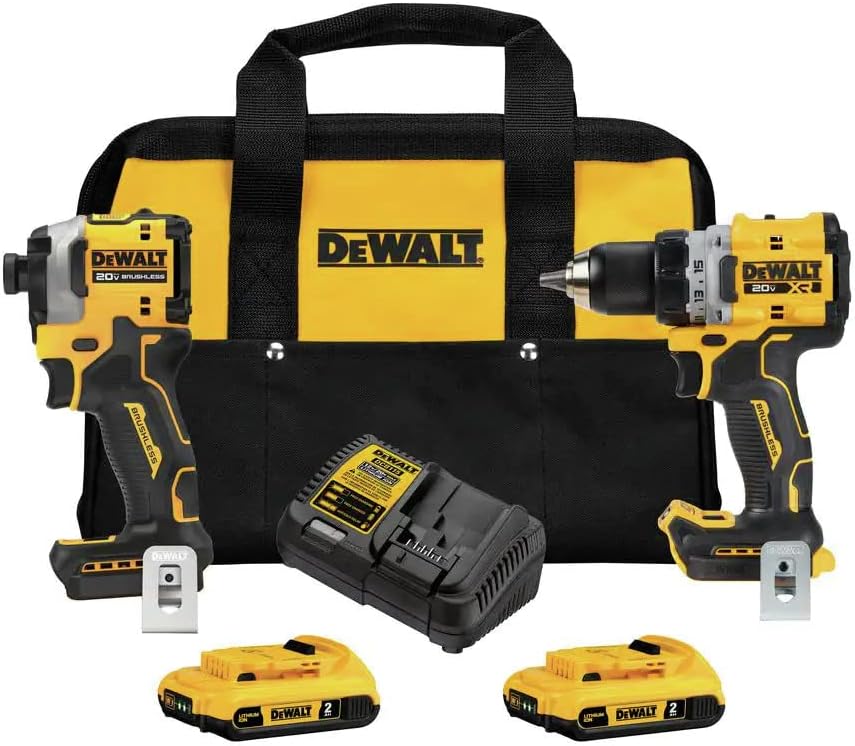 DEWALT - DCK2051D2 20V MAX XR Brushless Lithium-Ion 1/2 in. Cordless Drill Driver and Impact Driver Combo Kit with (2) Batteries