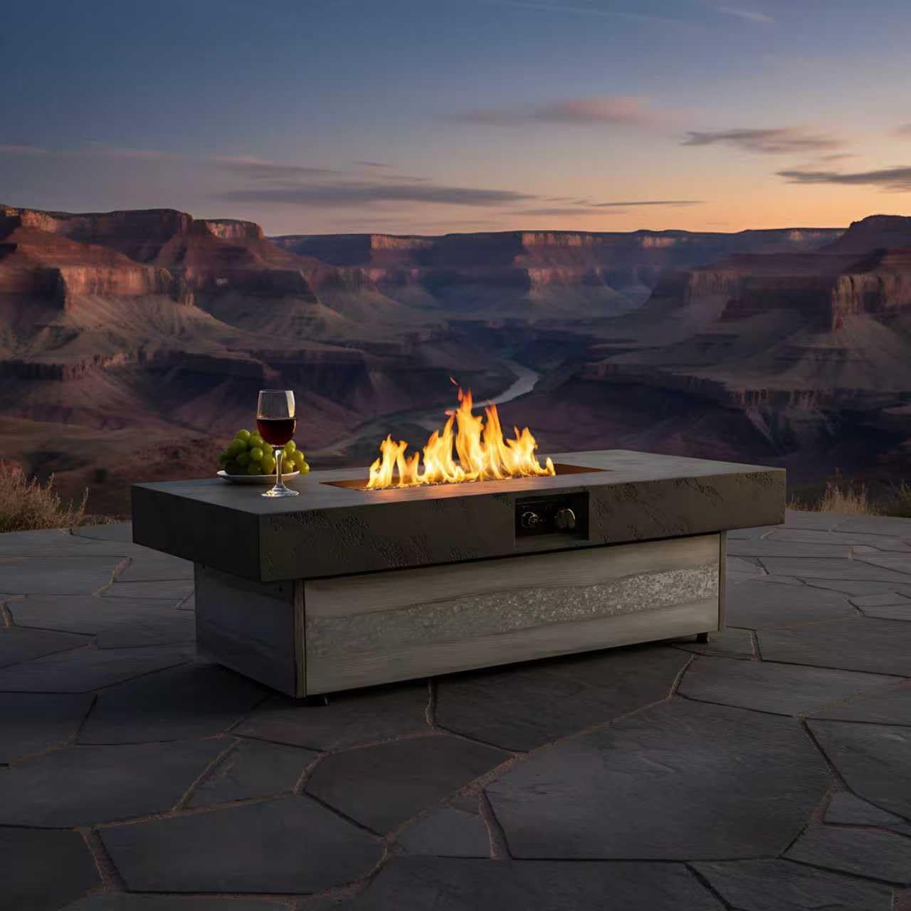 48X24 Inch Propane Fire Pit Table with Smokeless Flame for Outdoor Patio Garden Deck Backyard Heating