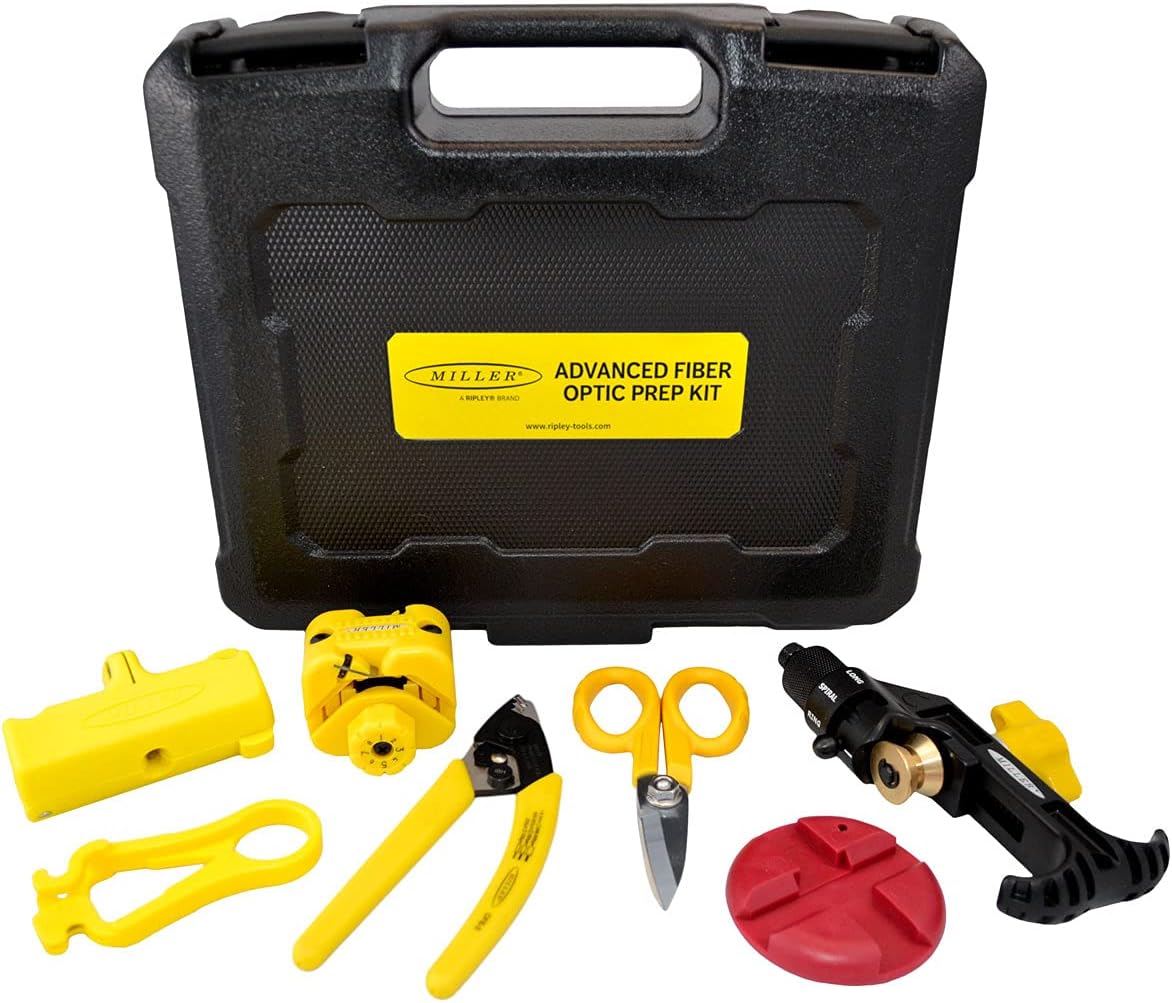 Miller Advanced Fiber-Optic Tool Kit, Hard Plastic Case with EVA Foam Lining, Portable Set for Professional Electricians, Technicians, and Installers