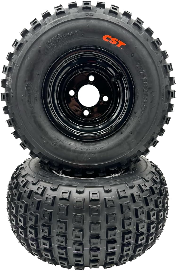 Set of 2-18x9.50-8 Knobby Wheel Assembly