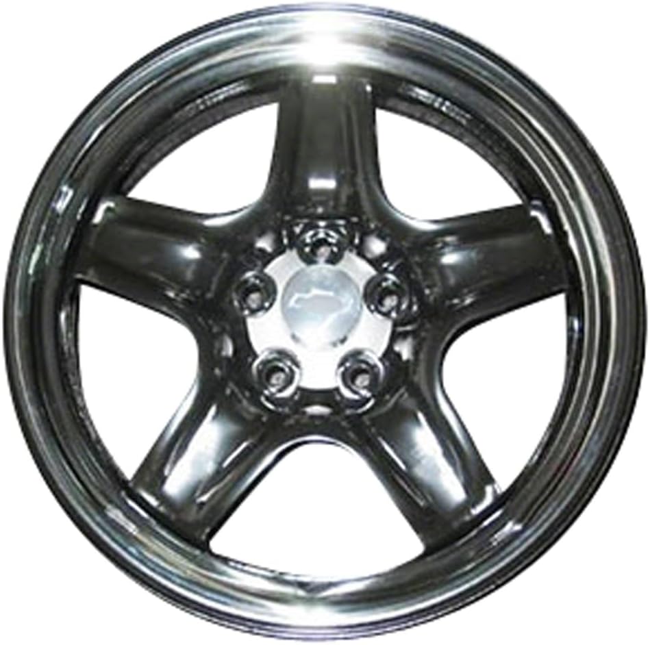 17x7 Steel Wheel Rim 5-Spoke Black - Replica Compatible With Chevy Malibu 2007-2012 - Exact Fit - Direct Replacement