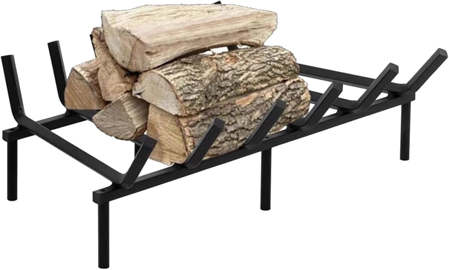 GTPBAO Fireplace Log Grate with 6 Bars, Wrought Iron Metal Stove Grates for Outside Firepits/Wood Burning Stove
