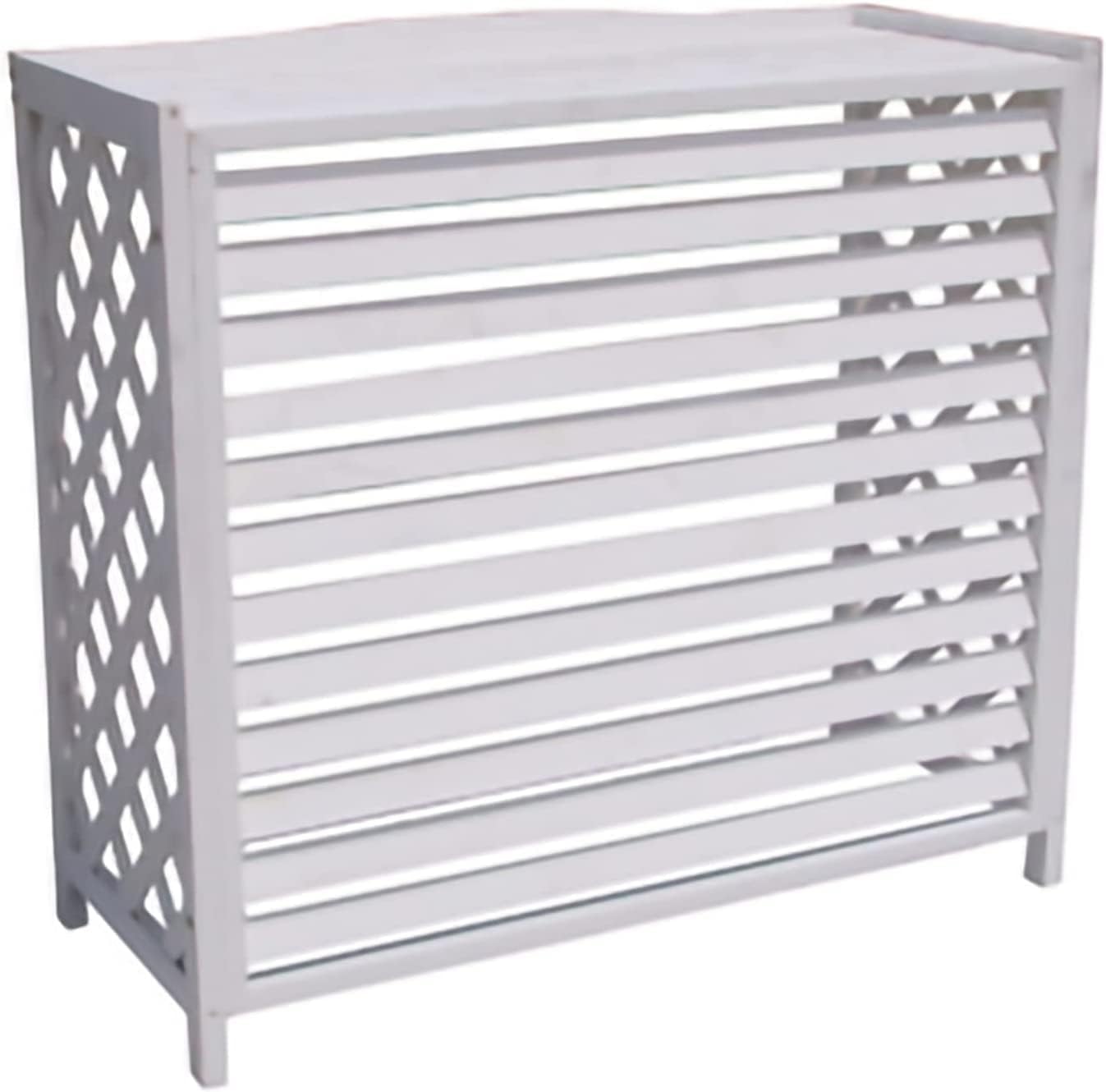 Outdoor Air Conditioner Cover, Wooden AC Fence Privacy Screen Louver for Outside Unit, Hidden Rack for Heat Pumps and Condensers