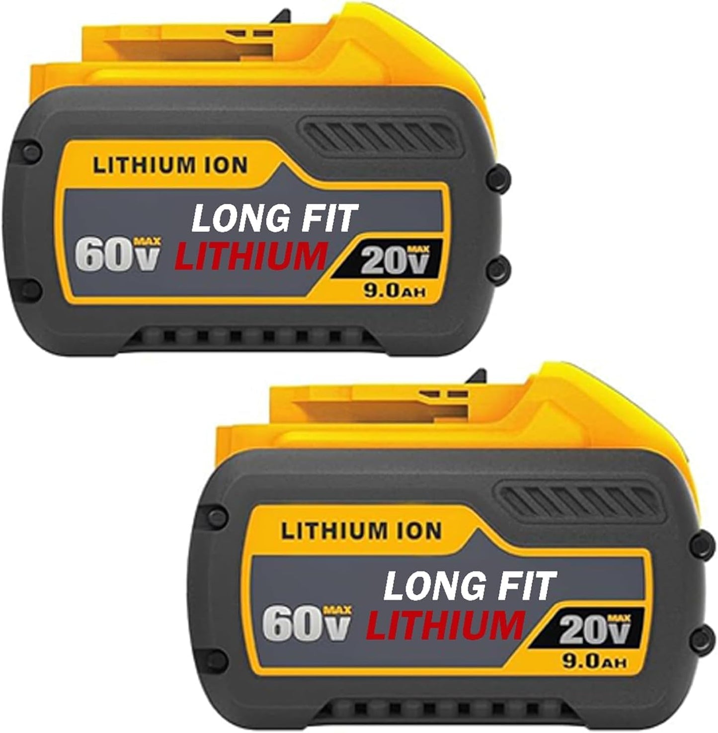 60V Battery, 9Ah 60V Max Replacement Battery for DCB606, DCB609, DCB612, Compatible with Dewalt Flexvolt 20V\/60V Power Tools, 2-Pack