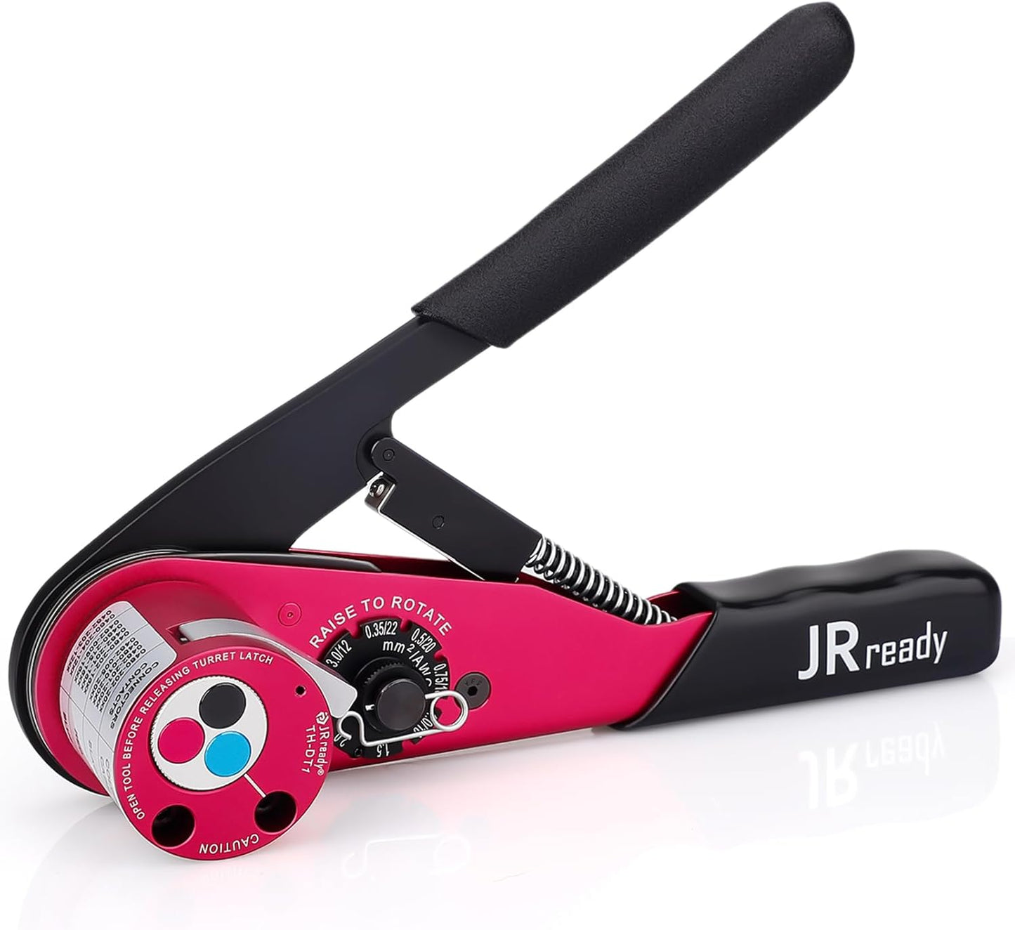 JRready Deutsch Crimp Tool Turret-Style (ACT-DT1 Equivalent to HDT-48-00) for DT/DTM/DTP Connectors Size 12/16/20 Solid Contacts (12-22AWG), 8-Indent Deutsch Crimper