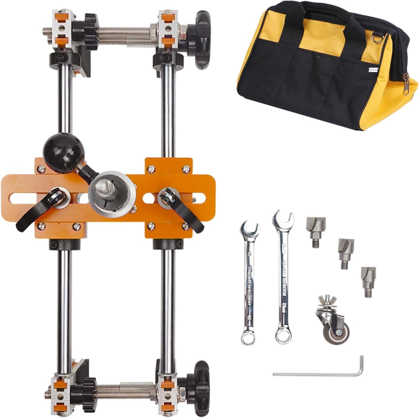Wood Door Lock Mortiser Kit, Door Lock Installation Tool Set with Aluminum Alloy Frame, Manual Mortising Jig with Tools