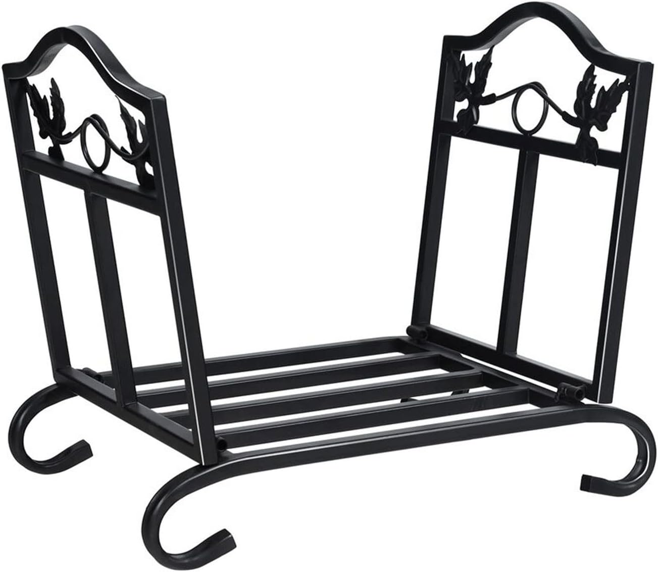 Firewood Rack Wooden Storage Log Holder Heavy Duty Wrought Iron Log Basket Fireplace Log Holder for Indoor Outdoor Wood Storage Firewood Storage,