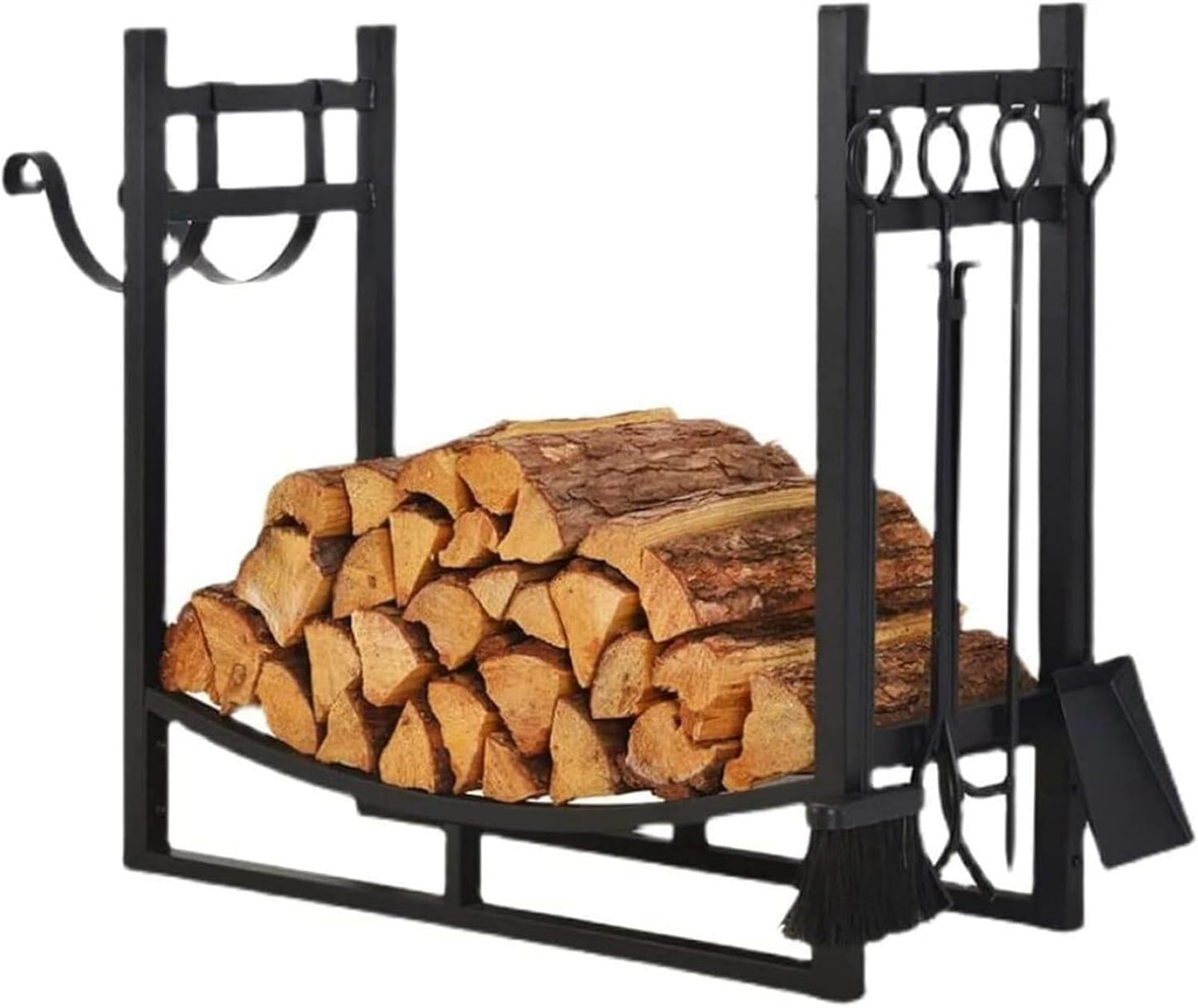Heavy Duty Firewood Rack for Indoor Fireplace and Outdoor Patio Large Log Storage Organizer for Fire Pit and Stove