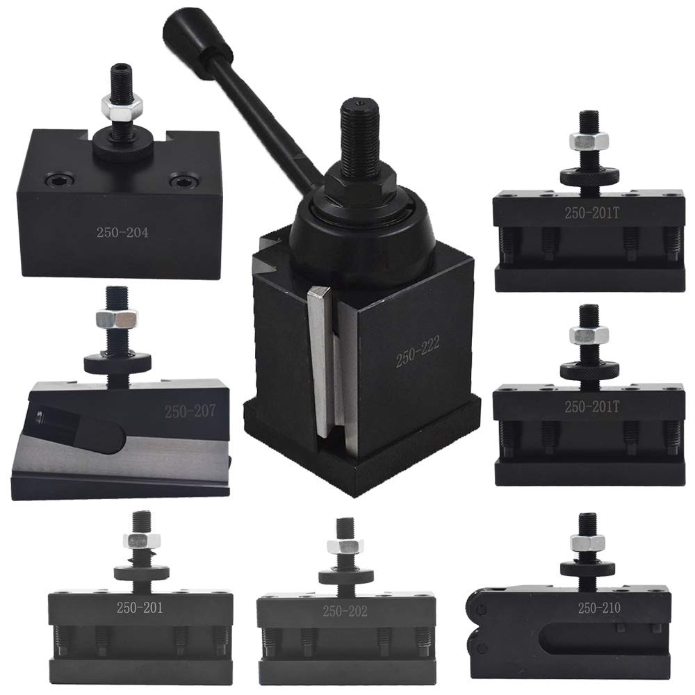 findmall Bxa 250-222 Tool Post Set Wedge Type Quick Change Turning and Facing Holders Fit for Lathe (8)