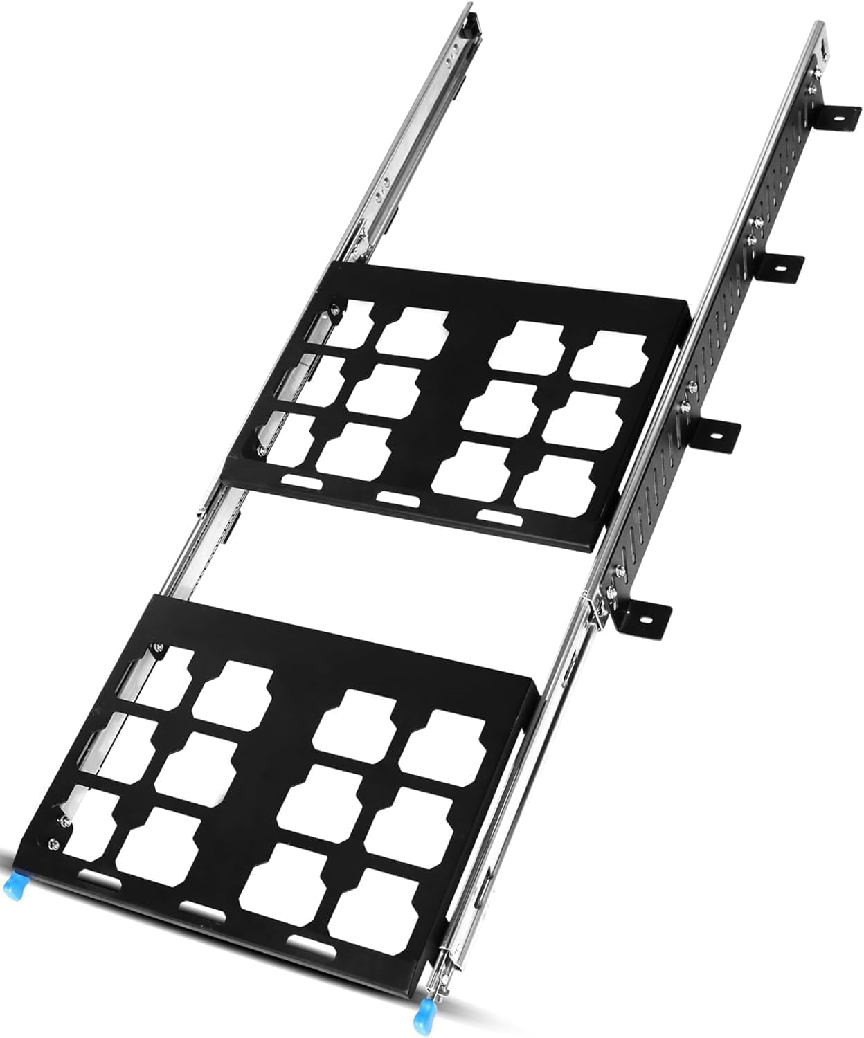 Mounting Plate with 40" Slide Rail Compatible with Mil.Waukee, with Powder Coat, Holds Up to 4 Boxes for Tool, Fit for Truck Vans & Trailers