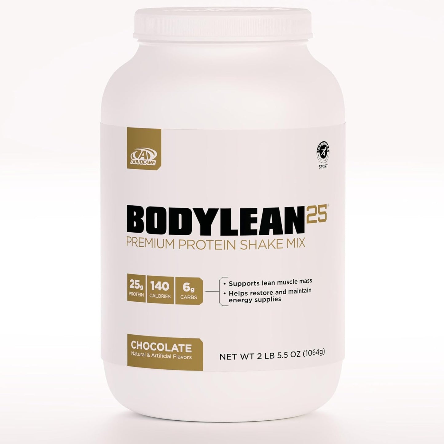 AdvoCare BodyLean25 - Protein Powder with Whey Protein Isolate - Supports Muscle Building & A Lean Body - Offers Energy Support* - Chocolate, 4.5 oz