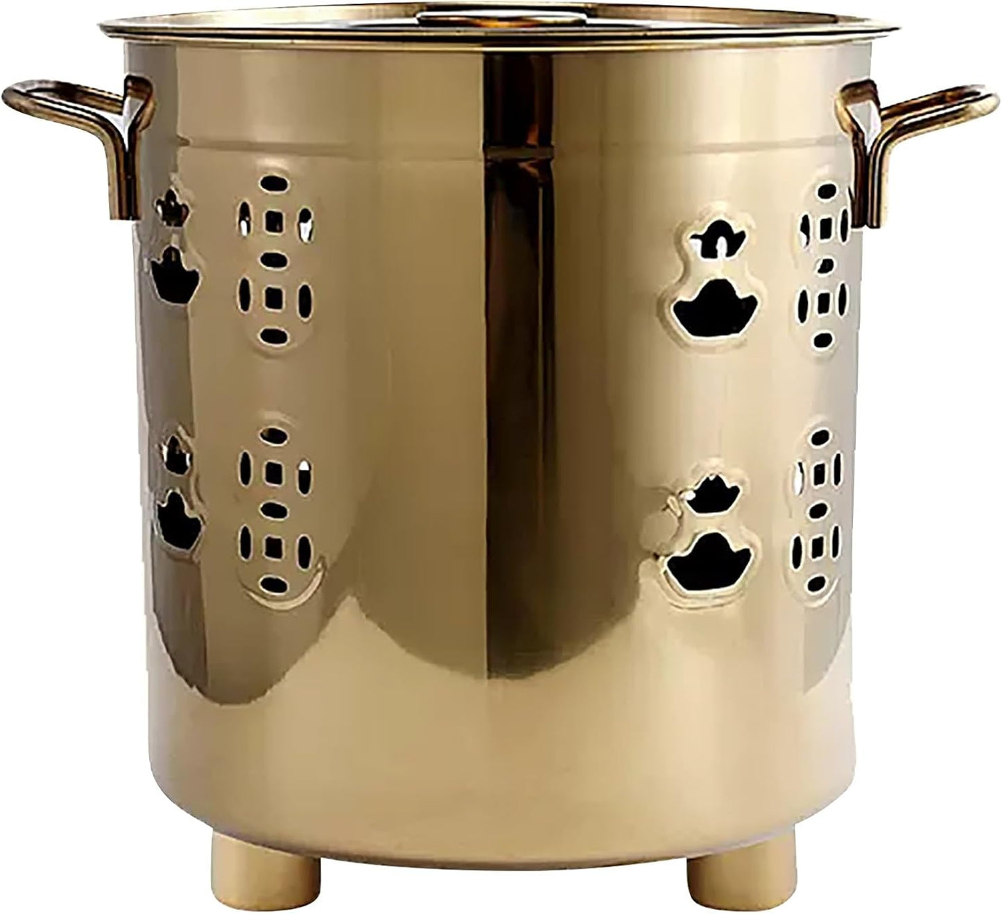 Incinerator Burn Barrel,Outdoor Metal Burn Barrel Fire Pit - Heavy Duty Incinerator for Yard Waste and Backyard Trash Burning(Gold,X-Large)