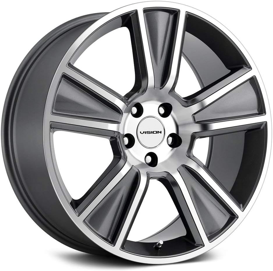 Vision STUNNER Custom Wheel - 20x11, 40 Offset, 5x120.65 Bolt Pattern, 67.1mm Hub - Anthracite with Machined Face Rim