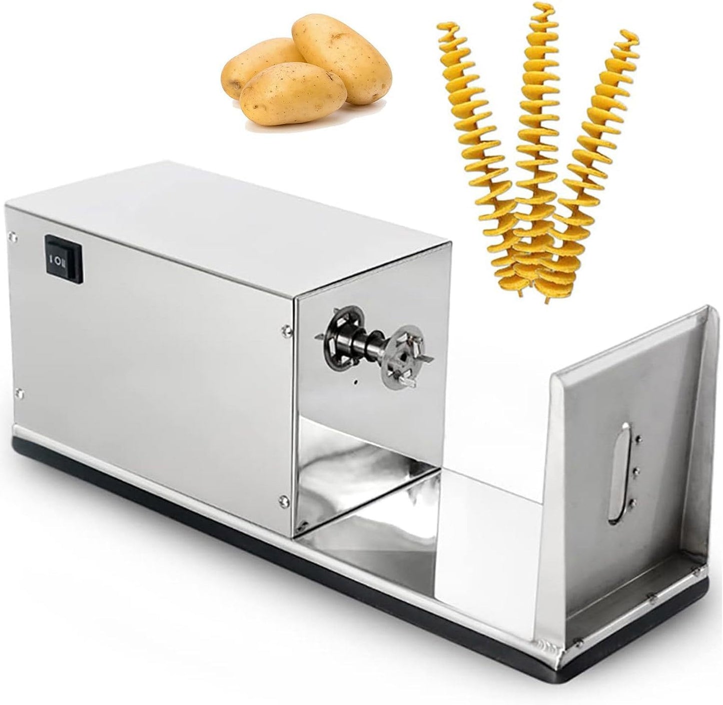Electric Potato Spiral Slicer, 110v/220v Automatic Stretch Potato Slicer, Stainless Steel, Electric Potato Tower Slicer