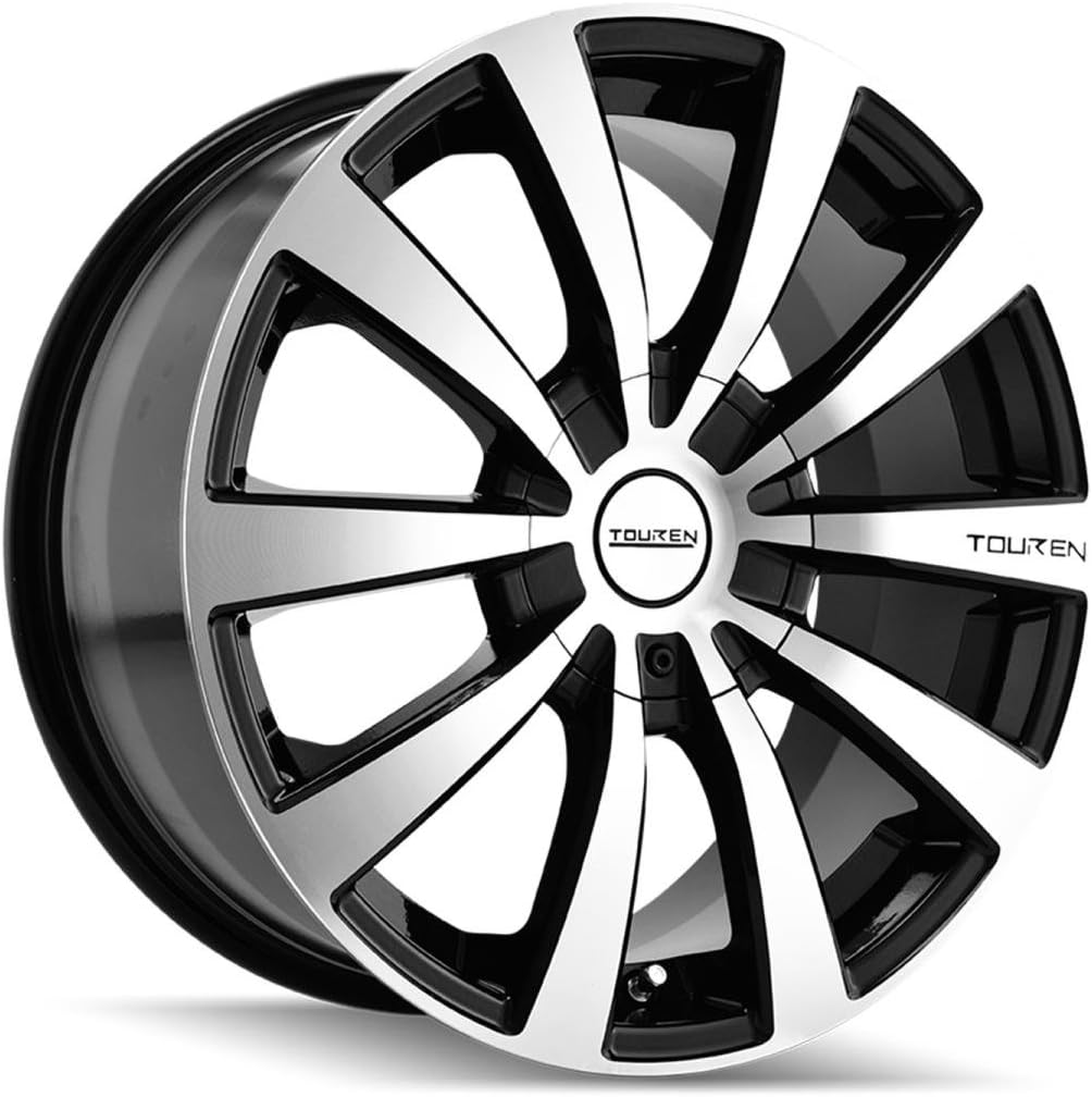 Touren TR3 Black/Machined Face/Machined Lip Wheel with Alloy Steel (17 x 7. inches /100 x 100 mm, 40 mm Offset)