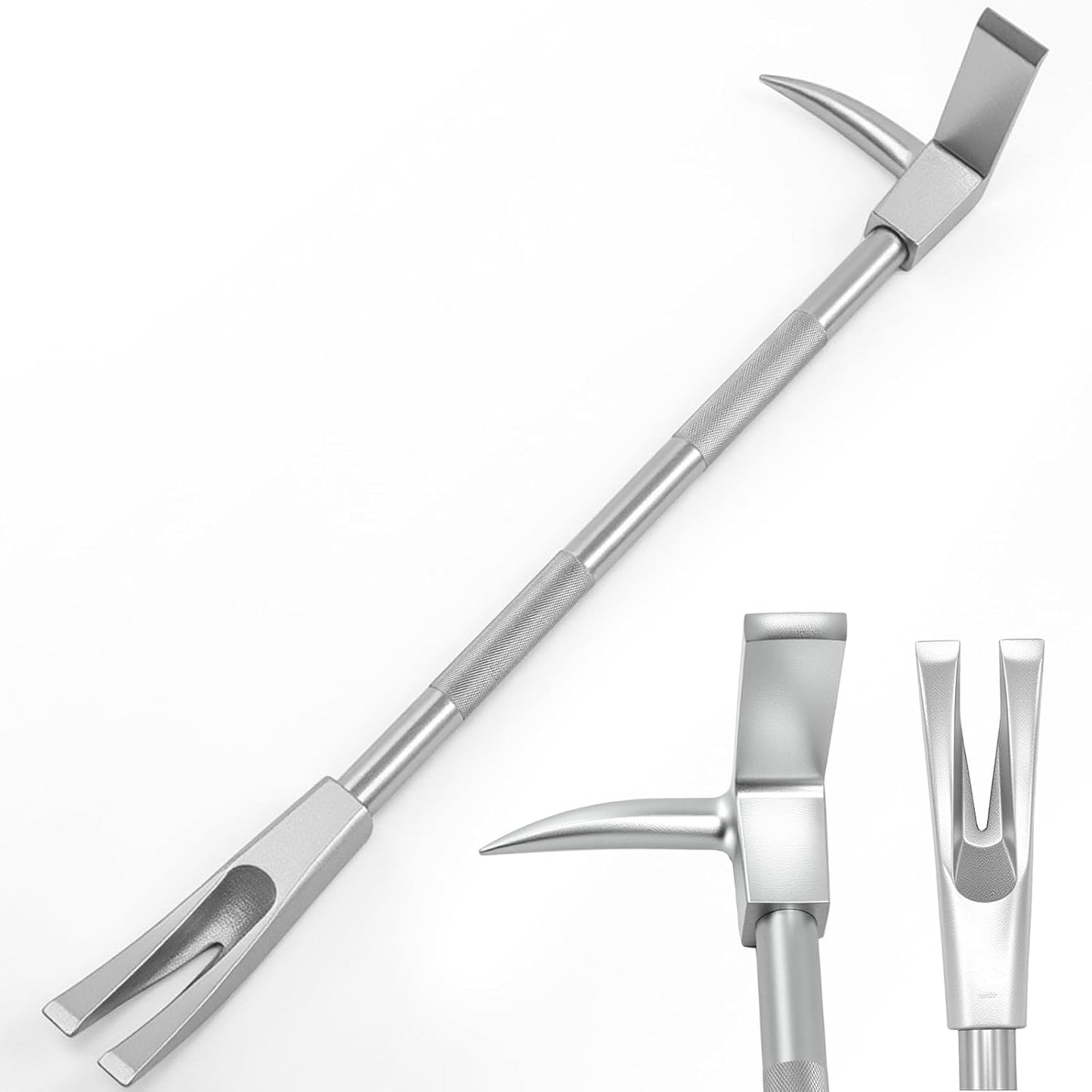 30" Halligan Bar Firefighter Tool Halligan Forced Entry Tool 3-in-1 Axe Head Spike Fork Forged High Carbon One Piece Steel Key-in-knob Fork Gap for Emergency Rescue Demolition Work