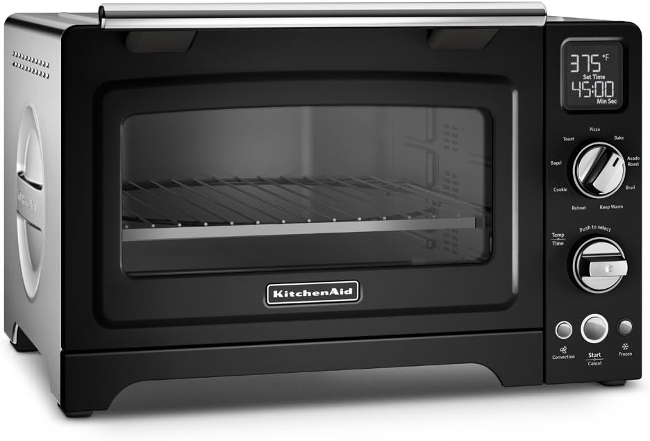 KitchenAid KCO275OB Convection 1800W Digital Countertop Oven, 12", Onyx Black (Renewed)