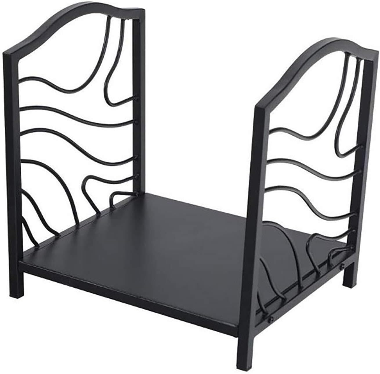 Metal Firewood Stand Rack, Heavy Duty Wrought Iron Wood Storage Holder For Indoor & Outdoor Fireplace